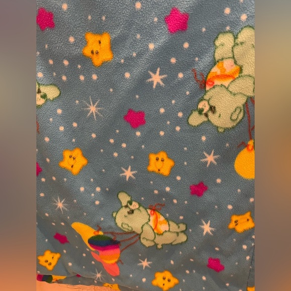 Care Bears Twin Size VTG Kids Quilted Bedspread Wish Blue Plaid Handmade 60/43 - Picture 10 of 10